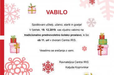 Vabilo na zaključno proslavo 2019